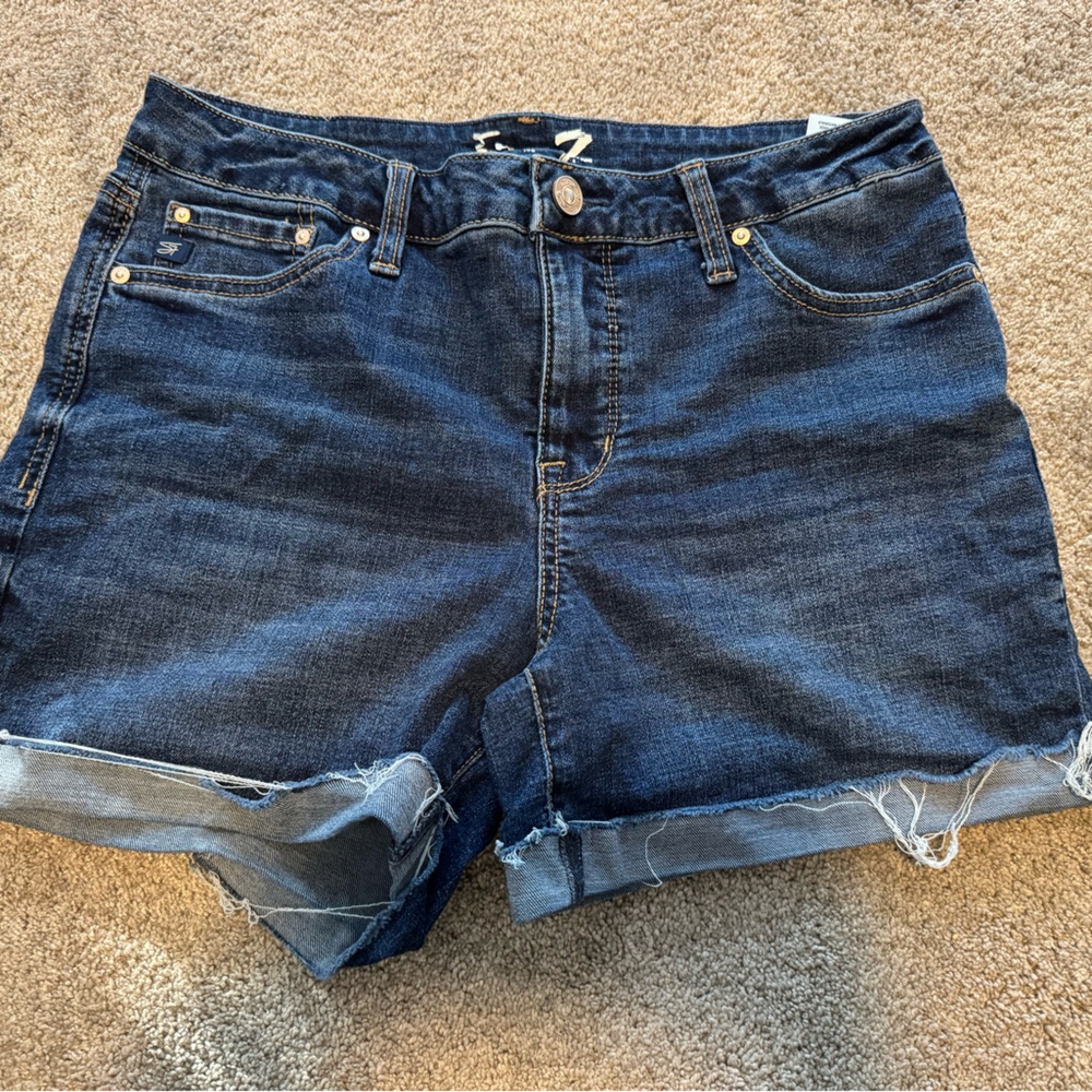 Seven7 Women's Dark Blue Jean Shorts